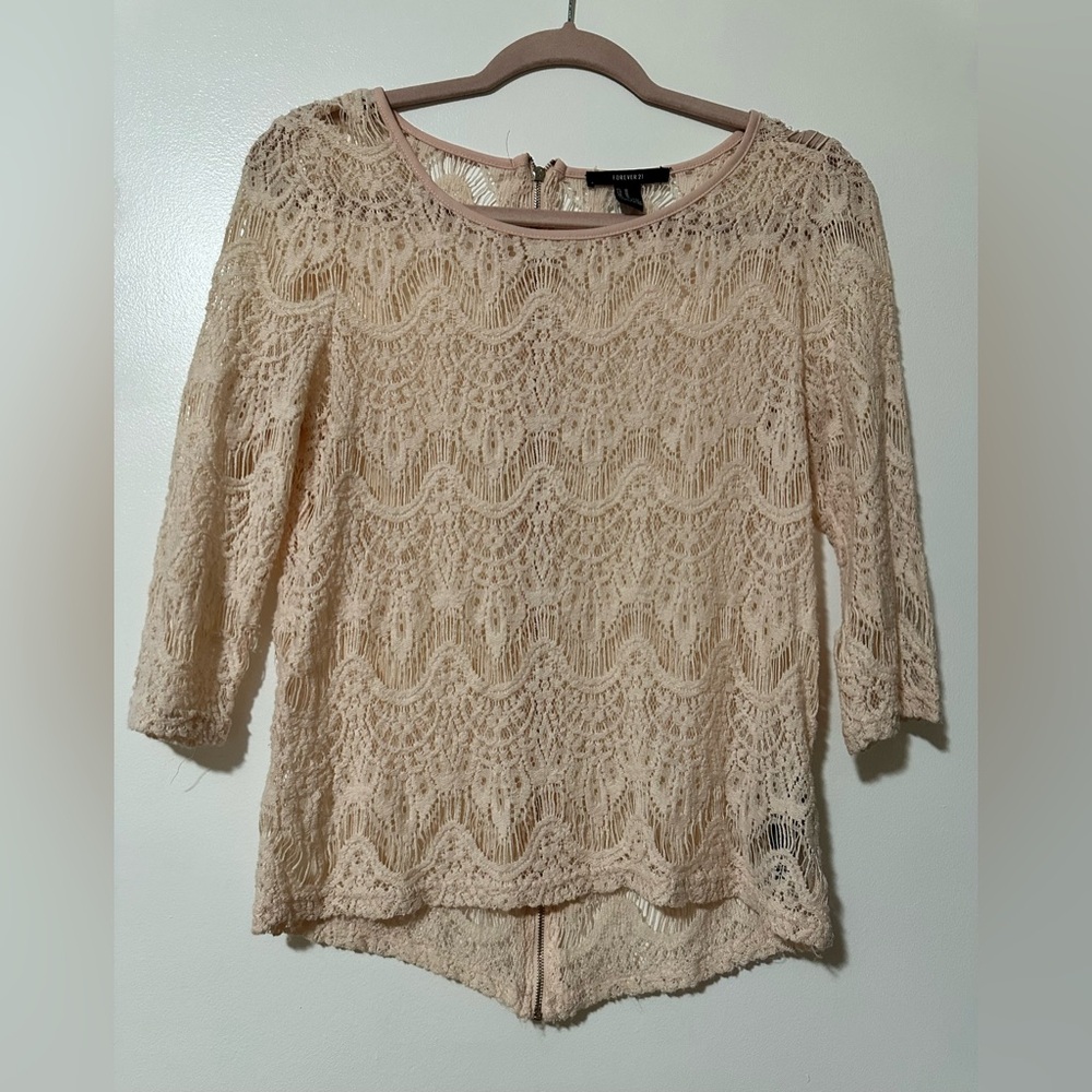 Elegant Lace Beige Top